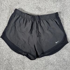 Nike Dri-FIT Tempo Running Shorts Womens XL Gray Black Lined Athletic DB4487-083